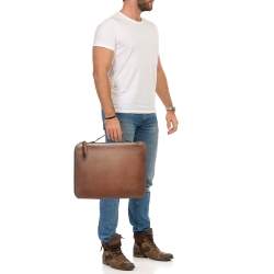 Pre Owned Berluti Nino Brown Leather Briefcase