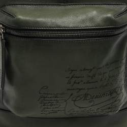 Pre Owned حقيبة ظهر برلوتي جلد سكريتو أخضر حجيم