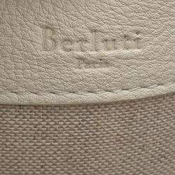 مملوكة مسبقًا Berluti Toile Malbeuf Tote Bag White Pvc Leather Size Xl