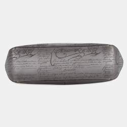 Pre Owned Berluti Calligraphy Mini Gray Leather Tote Bag