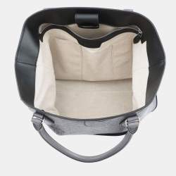 Pre Owned Berluti Calligraphy Mini Gray Leather Tote Bag