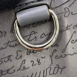 Pre Owned Berluti Calligraphy Mini Gray Leather Tote Bag