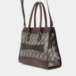 Pre Owned Berluti Cabas Toile Malbeuf Brown Canvas and Leather Tote Bag