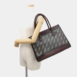 Pre Owned Berluti Cabas Toile Malbeuf Brown Canvas and Leather Tote Bag