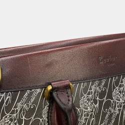 Pre Owned Berluti Cabas Toile Malbeuf Brown Canvas and Leather Tote Bag