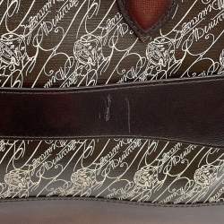 Pre Owned Berluti Cabas Toile Malbeuf Brown Canvas and Leather Tote Bag