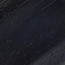 Pre Owned Berluti Navy Blue Wapa Scritto Leather Zipped Card Holder