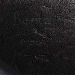 Pre Owned Berluti Navy Blue Wapa Scritto Leather Zipped Card Holder