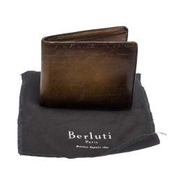 Pre Owned Berluti Tobacco Scritto Leather Makore Bifold Wallet