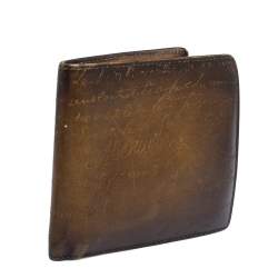 Pre Owned Berluti Tobacco Scritto Leather Makore Bifold Wallet