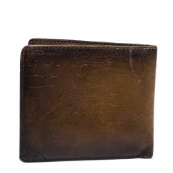 Pre Owned Berluti Tobacco Scritto Leather Makore Bifold Wallet