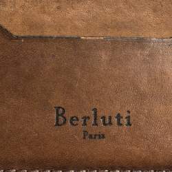 Pre Owned Berluti Tobacco Scritto Leather Makore Bifold Wallet