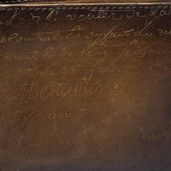 Pre Owned Berluti Tobacco Scritto Leather Makore Bifold Wallet