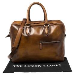 Berluti Brown Venezia Leather Deux Jours Briefcase