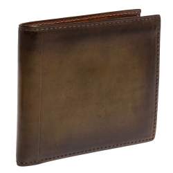 Berluti Brown/Green Leather Makore Bifold Wallet