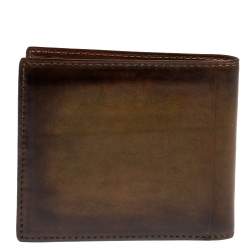 Berluti Brown/Green Leather Makore Bifold Wallet