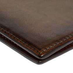Berluti Brown/Green Leather Makore Bifold Wallet
