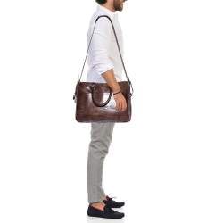 Berluti Mocha Brown Scritto  Leather Briefcase Bag