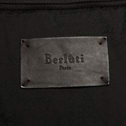 Pre Owned Berluti Caffe Brown Scritto Leather Formula 1004 Rolling Suitcase