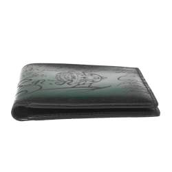 Pre Owned Berluti Ombre Green Scritto Leather Makore Bifold Wallet