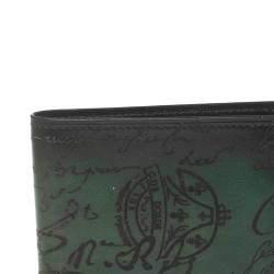Pre Owned Berluti Ombre Green Scritto Leather Makore Bifold Wallet