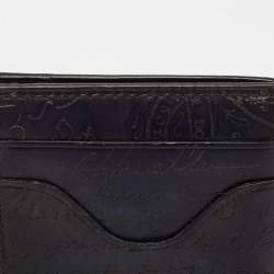 Pre Owned Berluti Blue Scritto Leather Makore Card Holder