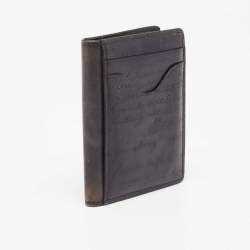 Pre Owned Berluti Blue Scritto Leather Makore Card Holder