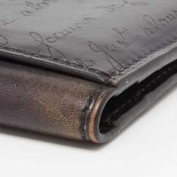 Pre Owned Berluti Blue Scritto Leather Makore Card Holder