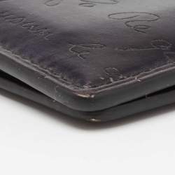 Pre Owned Berluti Blue Scritto Leather Makore Card Holder