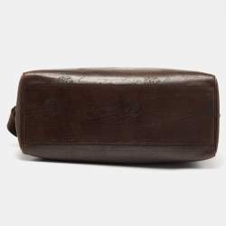 Pre Owned Berluti Two Tone Brown Leather Travel Bag
