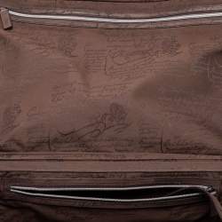 Berluti Caffe Brown Scritto Leather Formula 1004 Rolling Suitcase