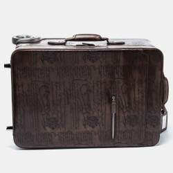 Berluti Caffe Brown Scritto Leather Formula 1004 Rolling Suitcase