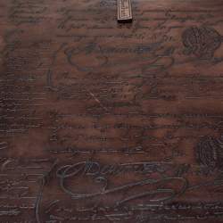 Berluti Caffe Brown Scritto Leather Formula 1004 Rolling Suitcase