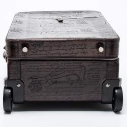 Berluti Caffe Brown Scritto Leather Formula 1004 Rolling Suitcase