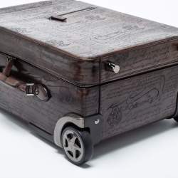 Berluti Caffe Brown Scritto Leather Formula 1004 Rolling Suitcase