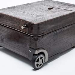 Berluti Caffe Brown Scritto Leather Formula 1004 Rolling Suitcase