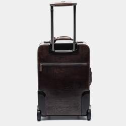 Berluti Caffe Brown Scritto Leather Formula 1004 Rolling Suitcase