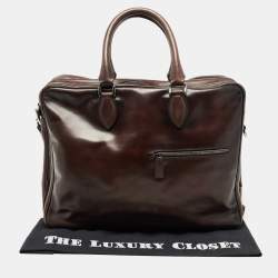 Berluti Dark Brown Ombre Leather Deux Jours Briefcase