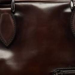 Berluti Dark Brown Ombre Leather Deux Jours Briefcase