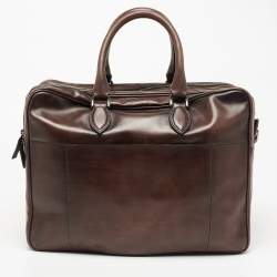 Berluti Dark Brown Ombre Leather Deux Jours Briefcase