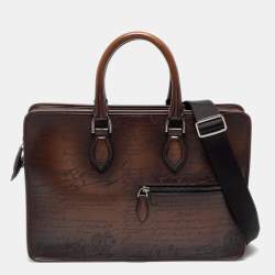 Berluti Cacao Intenso Leather Small Un Jour Scritto Briefcase