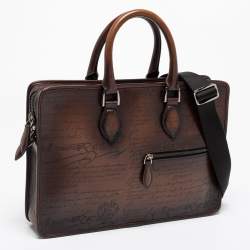 Berluti Cacao Intenso Leather Small Un Jour Scritto Briefcase