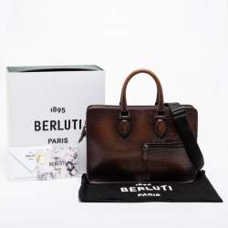 Berluti Cacao Intenso Leather Small Un Jour Scritto Briefcase