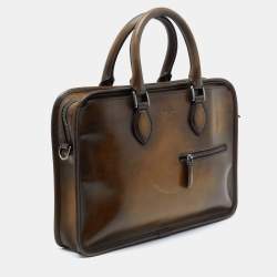 Pre Owned Berluti Brown Venezia Leather Deux Jours Briefcase