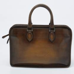 Pre Owned Berluti Brown Venezia Leather Deux Jours Briefcase