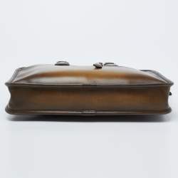 Pre Owned Berluti Brown Venezia Leather Deux Jours Briefcase
