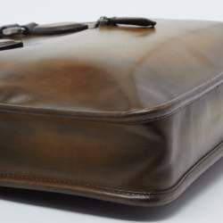 Pre Owned Berluti Brown Venezia Leather Deux Jours Briefcase