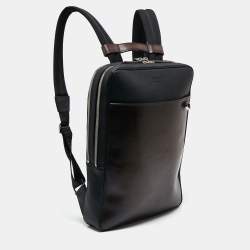 Berluti Black/Brown Block Leather Backpack