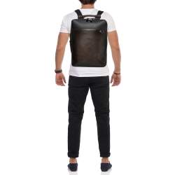 Berluti Black/Brown Block Leather Backpack