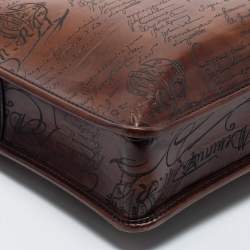 Berluti Brown Scritto Leather Mini Un Jour Briefcase